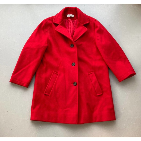 VTG Brooks Brothers Red Wool‎ Pea Coat Sz 4 USA Made - Picture 1 of 5